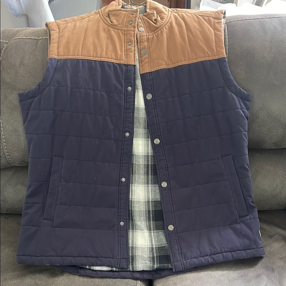 DepartWest Men's Two-Tone Vest - Navy and Tan